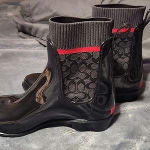 Coach rain boots black